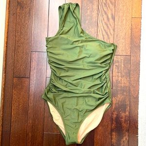 J crew one shoulder swimsuit, long torso